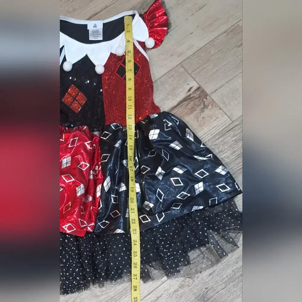 Harley Quinn /Batman Kids Costume - Red and Black Jester Dress Sz.M #1807